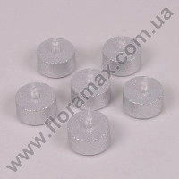 Комплект срібних свічок LED (6 шт.) 40911