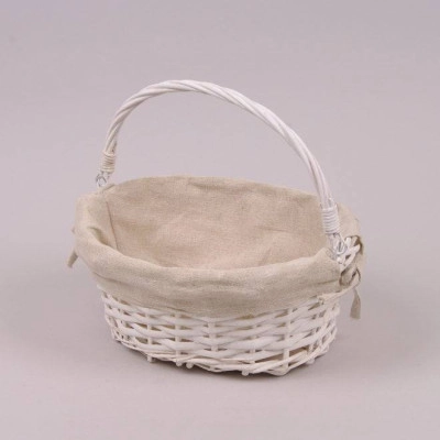 Корзина с тканью белая 5342