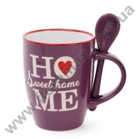 Чашка керамическая Sweet Home 0,33 л. с ложечкой 31571