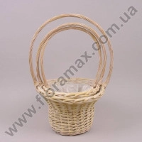 Комплект кошиків з лози бежевий 3 шт. 37202