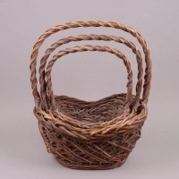 Комплект кошиків з лози коричневий 3 шт. 37271