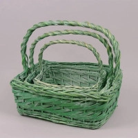 Комплект кошиків з лози зелений 3 шт. 37315