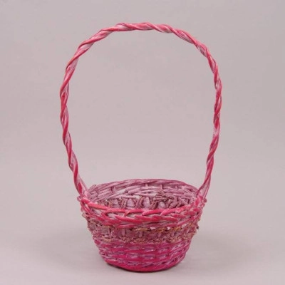 Корзина из лозы розовая 8640