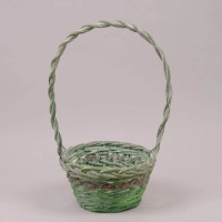 Корзина из лозы зеленая 8639