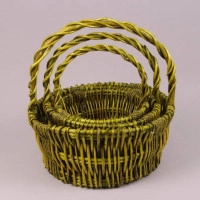 Комплект зелених кошиків з лози 3 шт. 38988