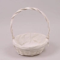 Корзина с тканью белая 5208