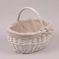 Корзина с тканью белая 5230