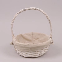 Корзина с тканью белая 5280