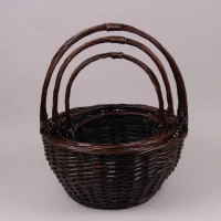 Комплект коричневих кошиків з лози 3 шт. 37363