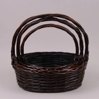 Комплект коричневих кошиків з лози 3 шт. 37365