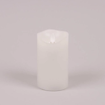 Свічка LED біла D-7,5 см. H-12.5 см. 26171