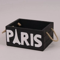 Кашпо дерев'яне чорне Paris 29549