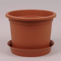Горшок пластмассовый с подставкой Plastica терракотовый 17см.
