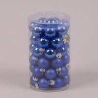 Шарики стеклянные 2,5 см. голубые (48 шт.) 44497