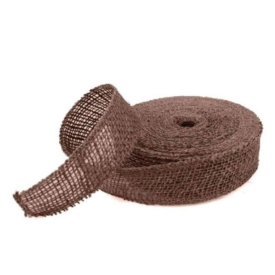 Стрічка з мішковини коричнева 3.5 см. х 20 м. 5069
