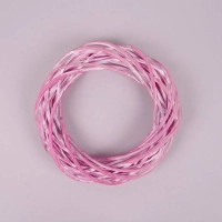 Венок из лозы розовый 25 см. 39084