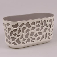 Горщик пластмасовий овальний DUET кремовий+taupe 40см.