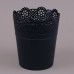 Горшок пластмассовый Lace антрацитовый 16см.