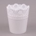 Горщик пластмасовий Lace білий 14см.