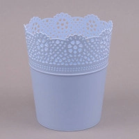 Горщик пластмасовий Lace блакитний 16см.