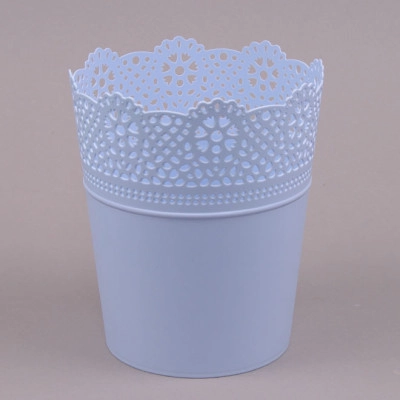 Горщик пластмасовий Lace блакитний 18см.