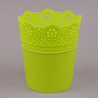 Горшок пластмассовый Lace лайм 16см.