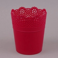 Горшок пластмассовый Lace малиновый 11.5см.