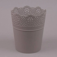 Горщик пластмасовий Lace мокка 11.5см.