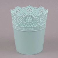 Горщик пластмасовий Lace смарагдовий 14см.