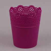 Горшок пластмассовый Lace фуксия 11.5см.