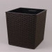 Горшок пластмассовый с вкладом JUKA RATTAN коричневый 40х40см.