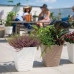 Горшок пластмассовый с вкладом Sahara Dunes квадрат серо-бежевый 40х40см.