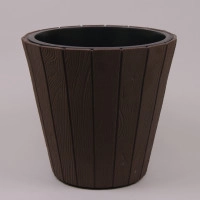 Горщик пластмасовий морозостійкий з вкладом Woode коричневий 30см.