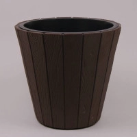 Горщик пластмасовий морозостійкий з вкладом Woode коричневий 40см.