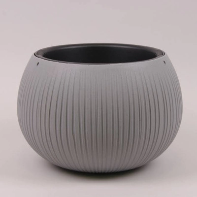 Горщик пластмасовий з вкладом Beton Bowl бетон 15см.