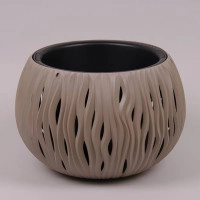 Горшок пластмассовый с вкладом Sandy Bowl мокка 15см.