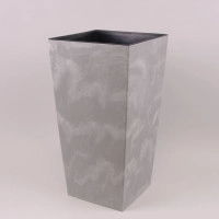Горшок пластмассовый с вкладом Urbi Square Beton Effect бетон 14х14см.