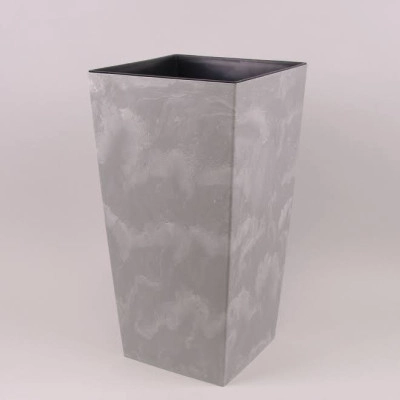 Горшок пластмассовый с вкладом Urbi Square Beton Effect бетон 32.5х32.5см.
