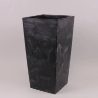 Горщик пластмасовий з вкладом Urbi Square Beton Effect антрацитовий 30х30см.