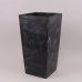 Горшок пластмассовый с вкладом Urbi Square Beton Effect антрацитовый 26.5х26.5см.