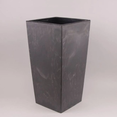 Горшок пластмассовый с вкладом Urbi Square Beton Effect маренго 17х17см.