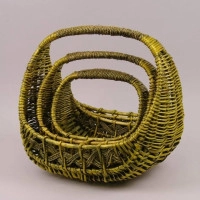 Комплект зелених кошиків з лози 3 шт. 38979