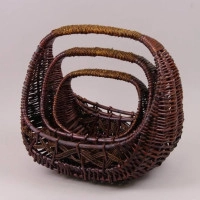Комплект коричневих кошиків з лози 3 шт. 38978