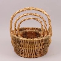 Комплект бежевих кошиків з лози 3 шт. 37500