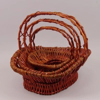 Комплект теракотових кошиків з лози 3 шт. 37507