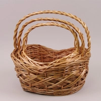 Комплект бежевих кошиків з лози 3 шт. 37512