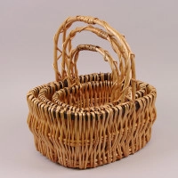 Комплект бежевих кошиків з лози 3 шт. 37520