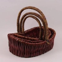Комплект коричневих кошиків з лози 3 шт. 37525