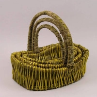 Комплект зелених кошиків з лози 3 шт. 37526