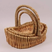 Комплект бежевих кошиків з лози 3 шт. 37527